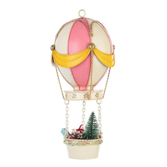 DECORAZIONE BABY MONGOLFIERA ROSA H.12.5